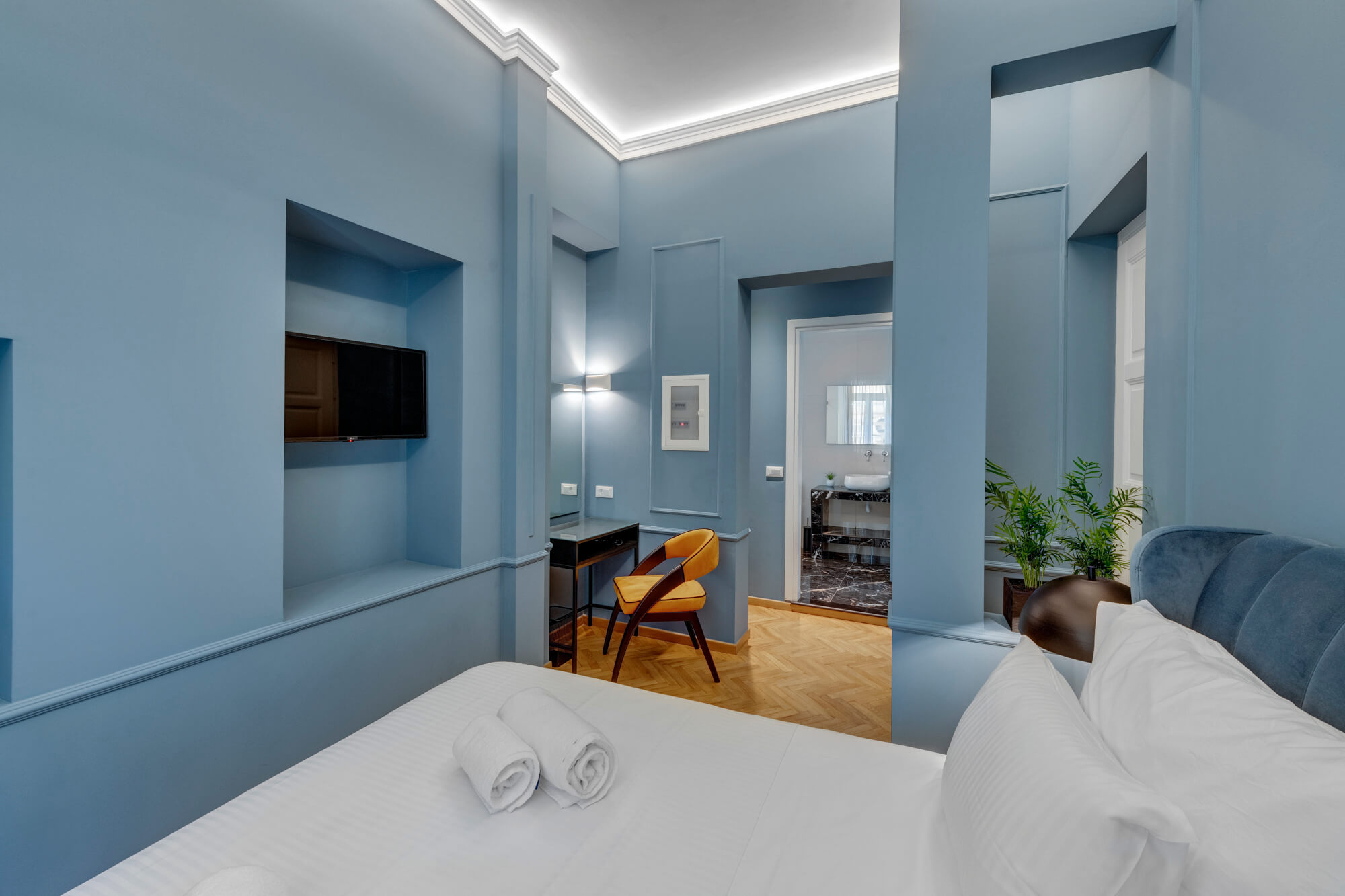 Blue suite bedroom